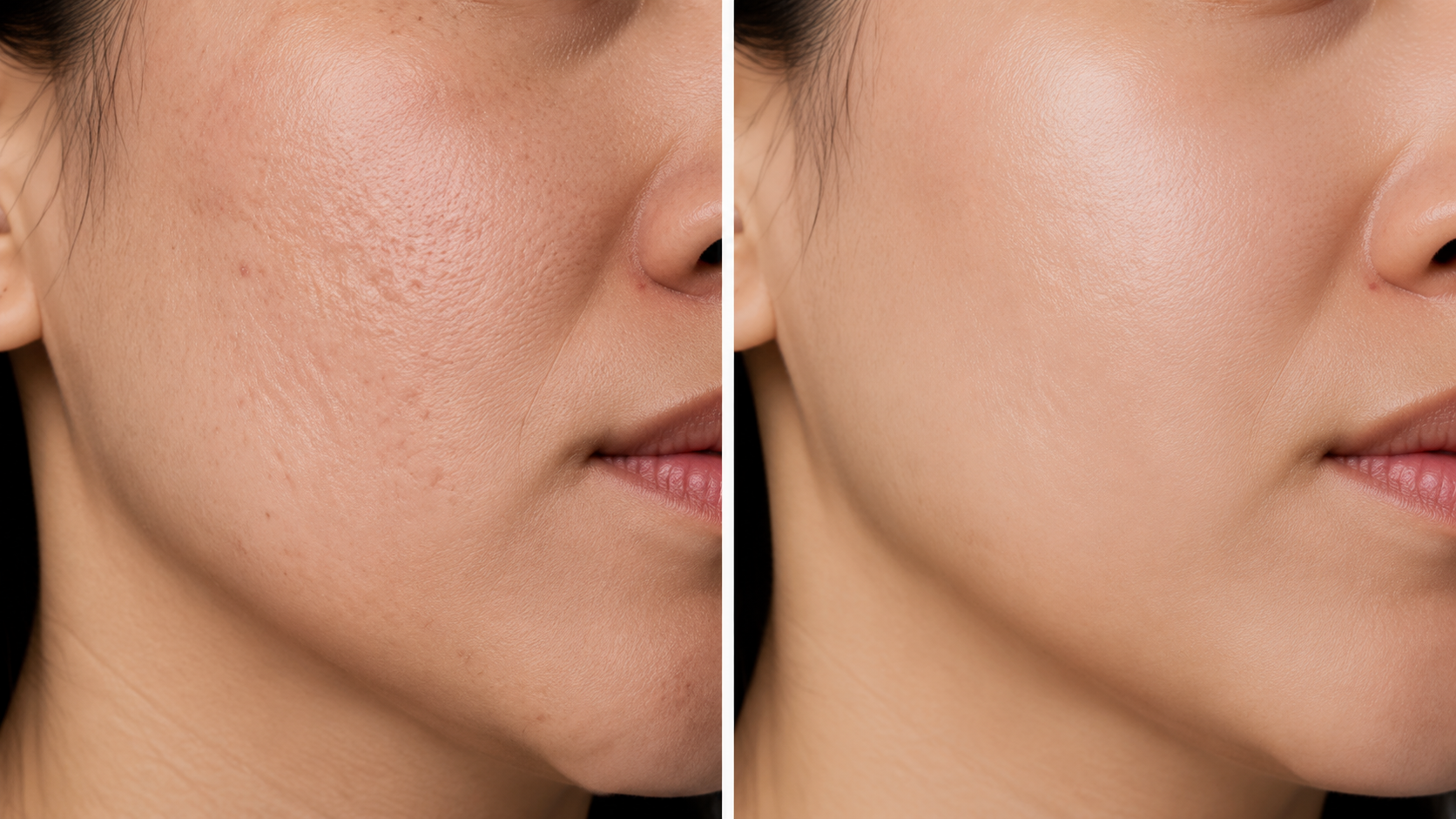 acne scars befor and after