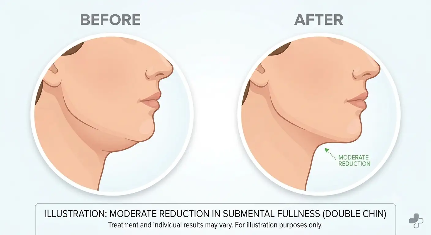chin fat reduction before after