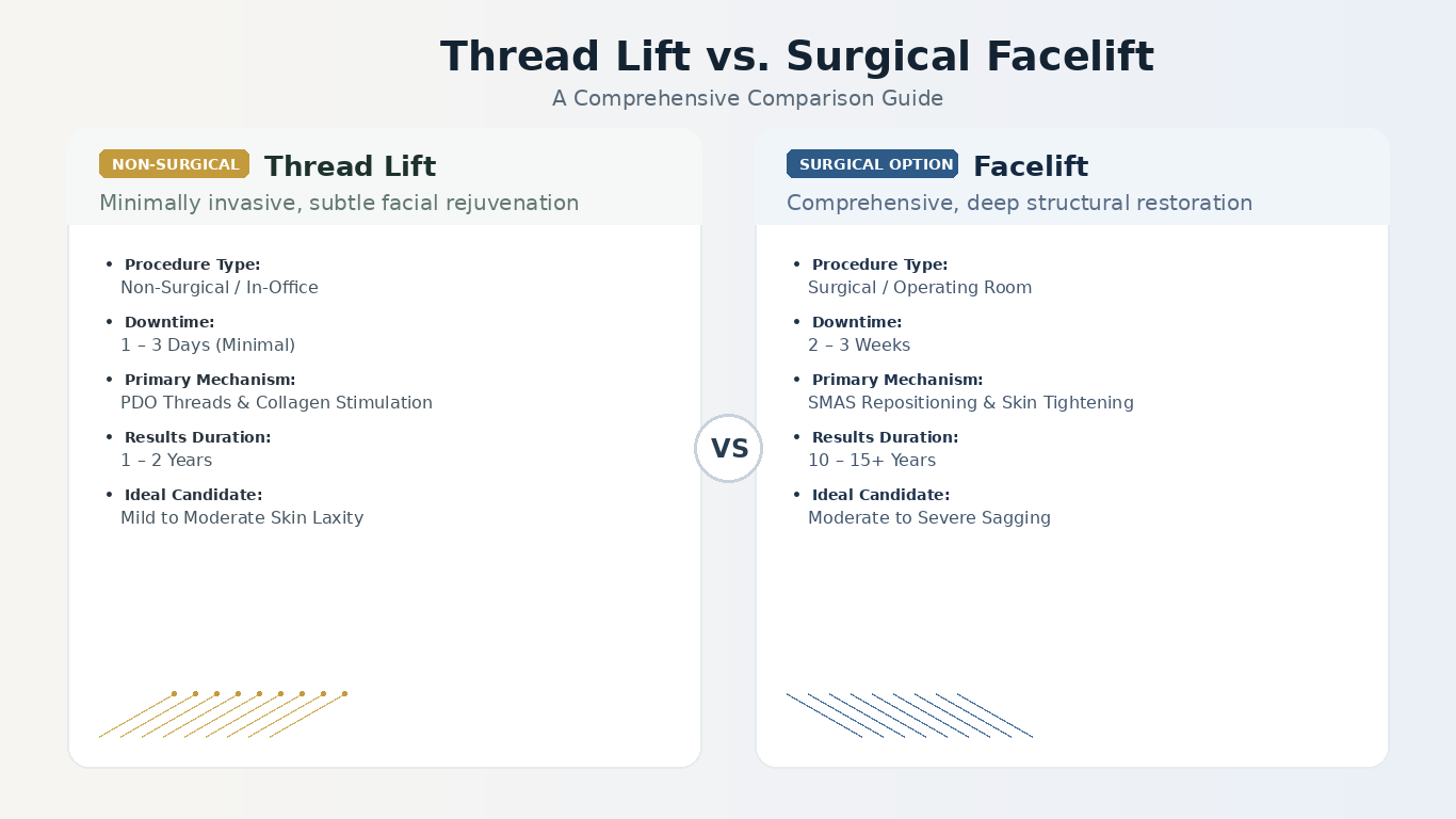 is thread lift as good as facelift
